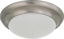  60/3314 - 1-Light Twist & Lock Dome Small Flush Mount Ceiling Light in Brushed Nickel Finish with Frosted