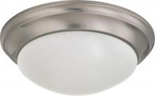  60/3315 - 2-Light Twist & Lock Dome Medium Flush Mount Ceiling Light in Brushed Nickel Finish with Frosted