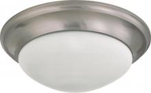  60/3316 - 3-Light Twist & Lock Dome Large Flush Mount Ceiling Light in Brushed Nickel Finish with Frosted