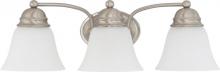  60/3319 - 3-Light Vanity Fixture in Brushed Nickel Finish with Frosted White Glass and (3) 13W GU24 Lamps