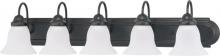  60/3354 - 5-Light Vanity Light Fixture in Mahogany Bronze Finish with Frosted Glass and (5) 13W GU24 Lamps