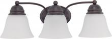 60/3357 - 3-Light Vanity Light Fixture in Mahogany Bronze Finish with Frosted Glass and (3) 13W GU24 Lamps