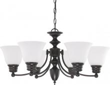  60/3359 - 6-Light Chandelier in Mahogany Bronze Finish with Frosted Glass and (6) 13W GU24 Lamps Included