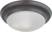  60/3365 - 1-Light Twist & Lock Dome Small Flush Mount Ceiling Light in Mahogany Bronze Finish with Frosted