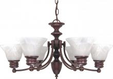  60/358 - Empire - 6 Light Chandelier with Alabaster Glass - Old Bronze Finish