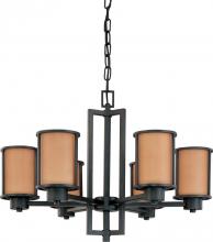  60/3826 - Odeon ES - 6 Light Chandelier w/ Parchment Glass - (6) 13w GU24 Lamps Included