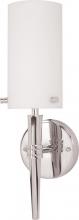  60/3861 - 1-Light Vanity Lighting Fixture in Polished Chrome Finish with White Opal Glass and (1) 13W GU24