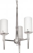  60/3863 - Jet ES - 3 Light 14 " Chandelier w/ Satin White Glass - (3) 13w GU24 Lamps Included