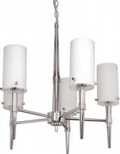  60/3865 - Jet ES - 5 Light 12 " Chandelier w/ Satin White Glass - (5) 13w GU24 Lamps Included