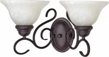  60/388 - Castillo - 2 Light Vanity with Alabaster Swirl Glass - Textured Flat Black Finish