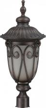  60/3931 - 1-Light Large Outdoor Wall Lantern with Photocell in Burlwood Finish with Frosted Wheat Glass and
