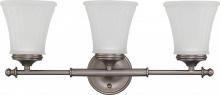  60/4013 - 3-Light Vanity Light Fixture in Aged Pewter Finish with Frosted Etched Glass