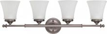  60/4014 - 4-Light Vanity Light Fixture in Aged Pewter Finish with Frosted Etched Glass