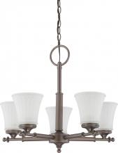  60/4015 - 5-Light Chandelier in Aged Pewter Finish with Frosted Etched Glass