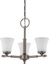  60/4016 - 3-Light Small Chandelier in Aged Pewter Finish with Frosted Etched Glass