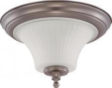  60/4021 - 2-Light Flush Mount Lighting Fixture in Aged Pewter Finish with Frosted Etched Glass