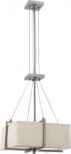  60/4066 - Logan ES - 2 Light Square Pendant w/ Khaki Fabric Shade- (2) 13w GU24 Lamps Included