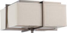  60/4068 - Logas ES - 2 Light Square Flush w/ Khaki Fabric Shade - (2) 13w GU24 Lamps Included