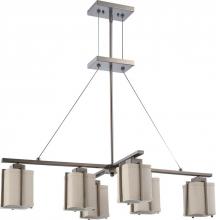  60/4071 - Logan ES - 6 Light Island Pendant w/ Khaki Fabric Shade - (6) 13 GU24 Lamps Included