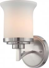  60/4101 - 1-Light Vanity Light Fixture in Brushed Nickel Finish with White Satin Glass