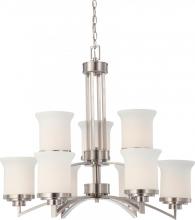  60/4109 - Harmony - 9 Light Two Tier Chandelier w/ Satin White Glass