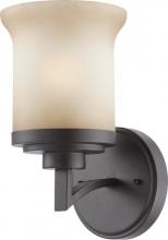  60/4121 - 1-Light Vanity Light Fixture in Dark Chocolate Bronze Finish with Saffron Glass