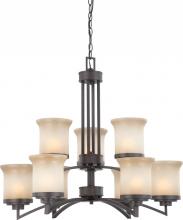  60/4129 - Harmony - 9 Light Two Tier Chandelier w/ Saffron Glass