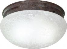  60/416 - 2-Light Large Flush Mount Ceiling Light in Old Bronze Finish with Alabaster Mushroom Glass and (2)