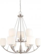  60/4189 - Helium - 9 Light Two Tier Chandelier w/ Satin White Glass