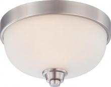  60/4191 - Helium - 1 Light Flush Dome with Satin White Glass - Brushed Nickel Finish