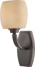  60/4201 - 1-Light Vanity Light Fixture in Vintage Bronze Finish with Cream Beige Glass