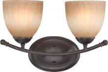  60/4222 - Carousel - 2 Light Vanity Fixture w/ Auburn Beige Glass