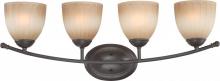  60/4224 - Carousel - 4 Light Vanity Fixture w/ Auburn Beige Glass