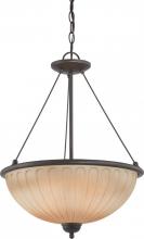  60/4227 - Carousel - 3 Light Pendant w/ Auburn Beige Glass