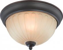  60/4231 - Carousel - 1 Light Flush Dome Fixture w/ Auburn Beige Glass