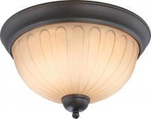  60/4232 - Carousel - 2 Light Flush Dome Fixture w/ Auburn Beige Glass