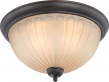  60/4233 - Carousel - 3 Light Flush Dome Fixture w/ Auburn Beige Glass