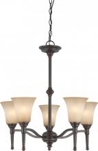  60/4246 - 5-Light Medium Chandelier in Georgetown Bronze Finish with Sienna Glass