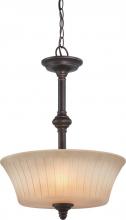  60/4247 - 3-Light Pendant Light Fixture in Georgetown Bronze Finish with Sienna Glass