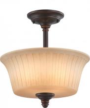  60/4248 - 2-Light Semi Flush Light Fixture in Georgetown Bronze Finish with Sienna Glass