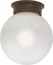 60/433 - 1-Light 6" Flush Mount Globe Ceiling Light in Old Bronze Finish with White Glass and (1) 13W