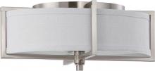 60/4348 - 2-Light Small Flush Mount Ceiling Light Fixture in Brushed Nickel Finish with Slate Gray