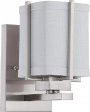  60/4361 - Logan ES - 1 Light Vanity w/ Slate Gray Fabric Shade - (1) 13w GU24 Lamp Included