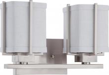  60/4362 - Logan ES - 2 Light Vanity w/ Slate Gray Fabric Shade - (2) 13w GU24 Lamps Included