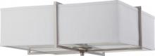  60/4369 - Logas ES - 6 Light Square Flush w/ Slate Gray Fabric Shade - (6) 13w GU24 Lamps Incl.