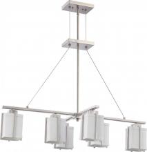  60/4371 - Logan ES - 6 Light Island Pendant w/ Slate Gray Fabric Shade - (6) 13 GU24 Lamps Incl.