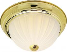  60/442 - 3-Light 15" Dome Flush Mount Ceiling Light in Polished Brass Finish with Frosted Melon Glass and