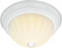  60/443 - 2-Light 11" Dome Flush Mount Ceiling Light in White Finish with Frosted Melon Glass and (2) 13W
