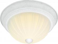  60/444 - 2-Light 13" Dome Flush Mount Ceiling Light in White Finish with Frosted Melon Glass and (2) 13W