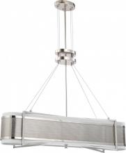  60/4445 - Diesel - 4 Light Island Pendant w/ Slate Gray Fabric Shades